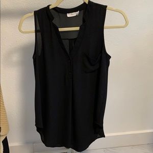 Lush tank blouse quarter button down